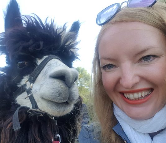 Alpaka Wanderung und Draisinenfahrt im Weinviertel Alpaka-Wanderung-und-Draisinenfahrt-im-Waldviertel-vicky-und-alpaka-selfie