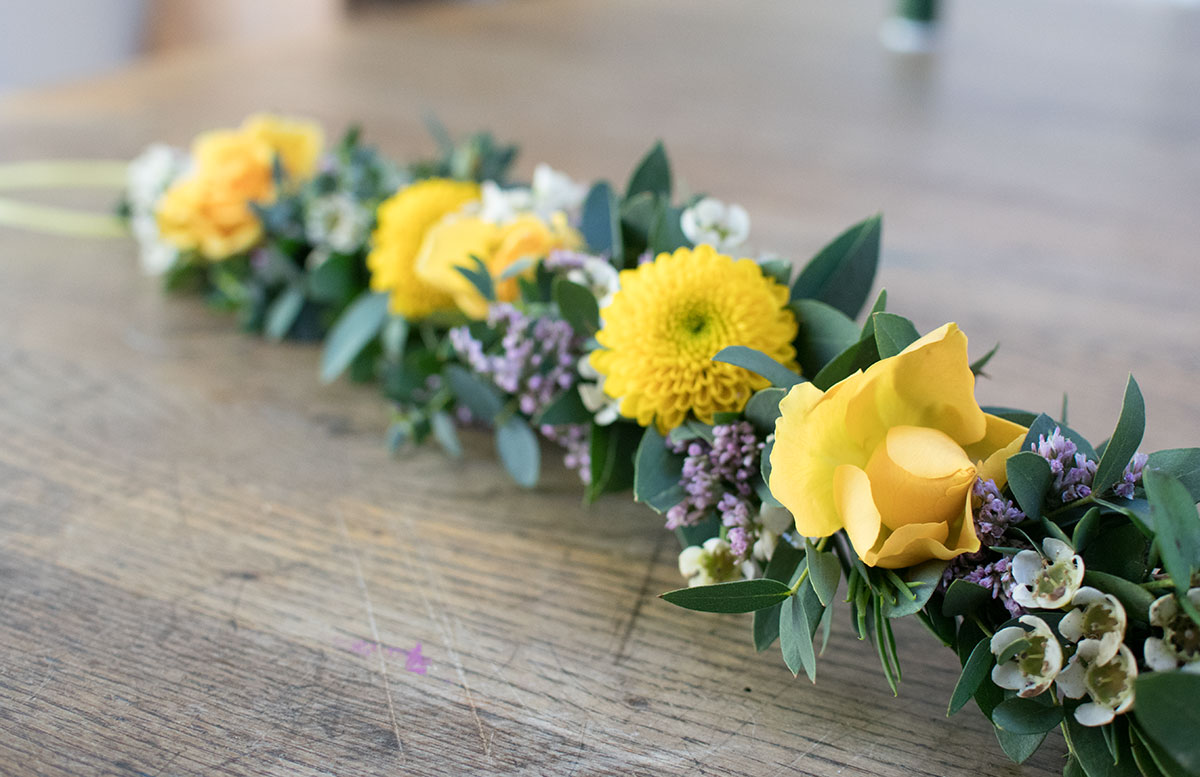 CraftTour Workshop Blumenkränze und Tisch Dekoration blumen kranz