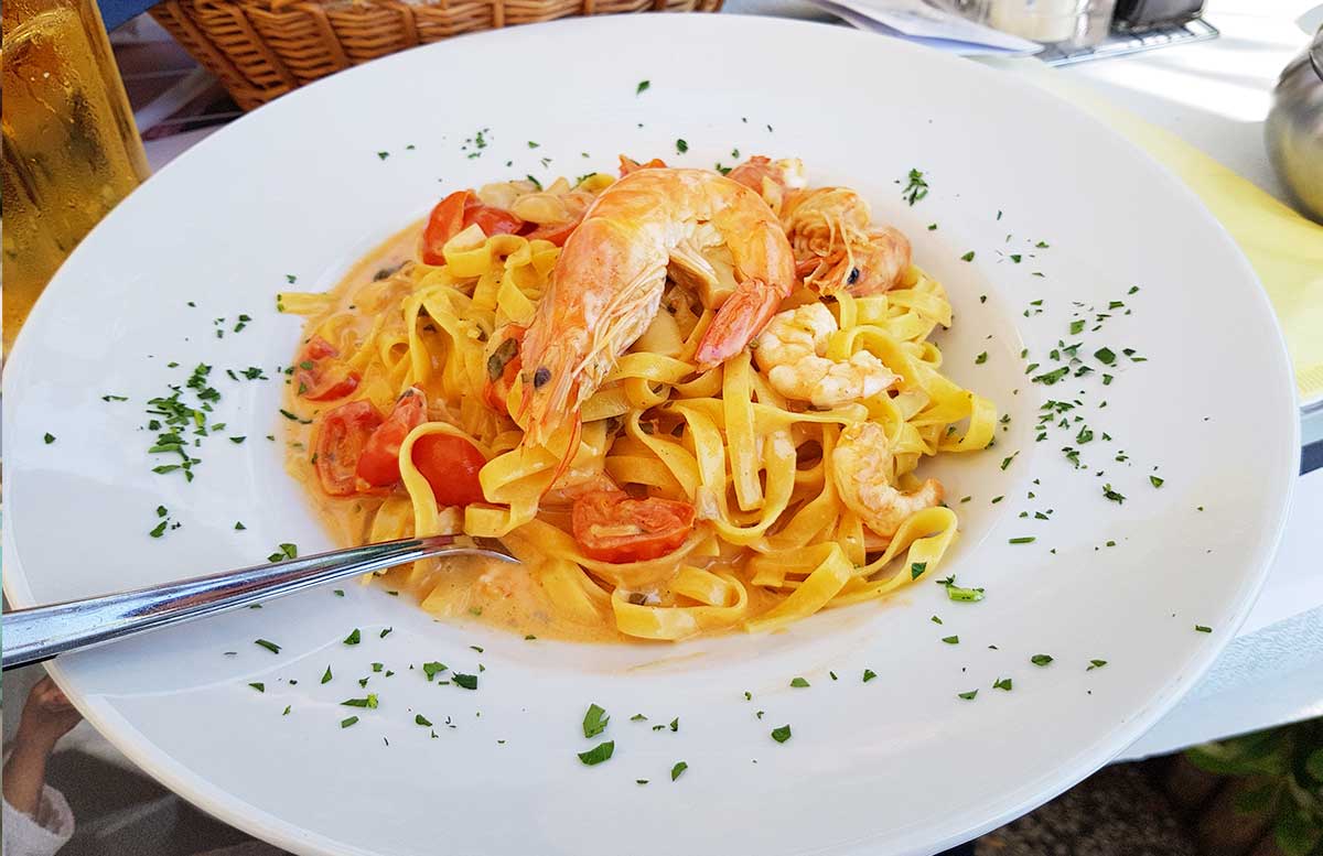 Europa Camping Village Cavallino Venezia tagliolini gamberi e porcini Europa Camping Village Cavallino Venezia tagliolini gamberi e porcini