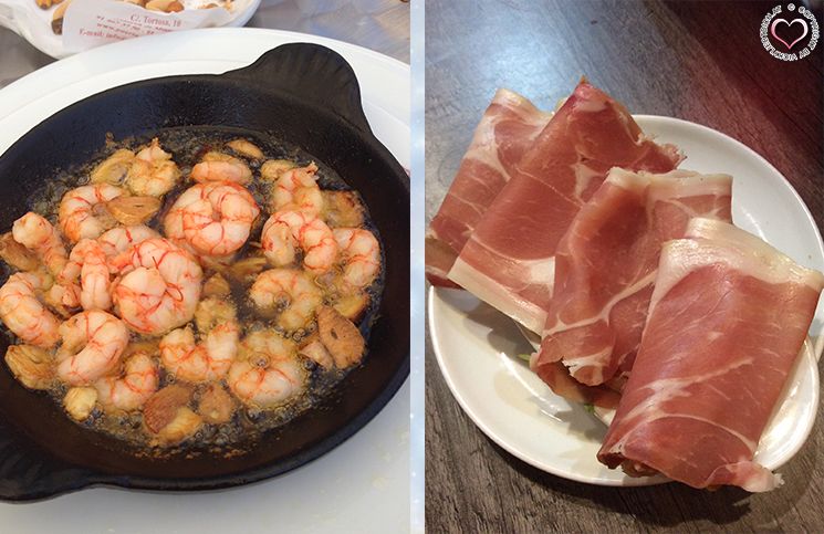 Gambas-al-ajillo-und-Jamón-Ibérico