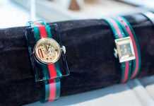 Gucci Schmuck Präsentation Herbst 2016 Gucci-Schmuck-Präsentation-Herbst-Winter-2016-grün-rot-grüne-Uhr