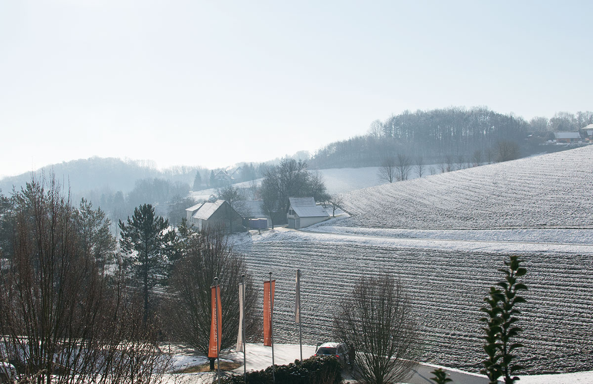 Thermenhotel DAS SONNREICH in Loipersdorf schlafzimmer blick balkon sicht winter
