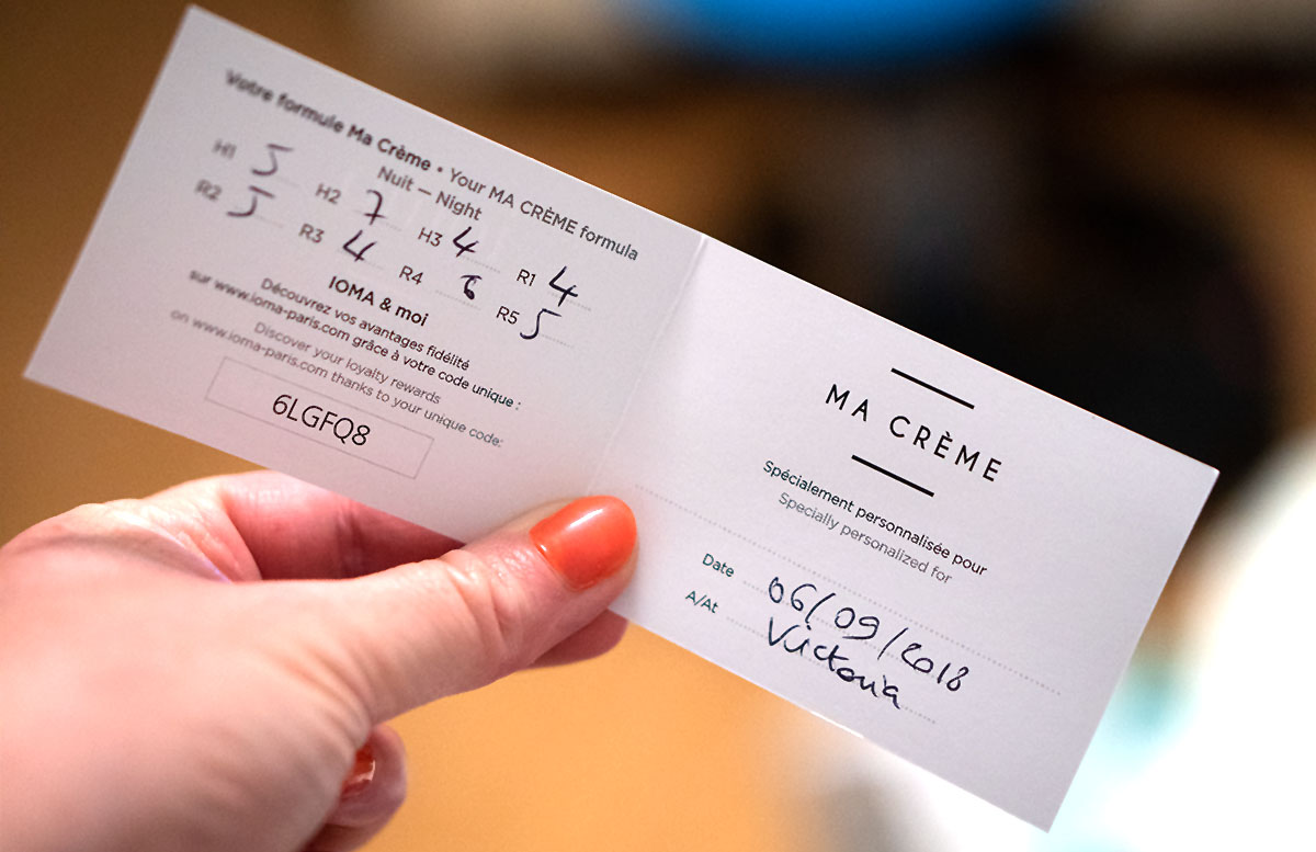 IOMA Ma Creme Night - die personalisierte Hautpflege hautanalyse persönlicher pass