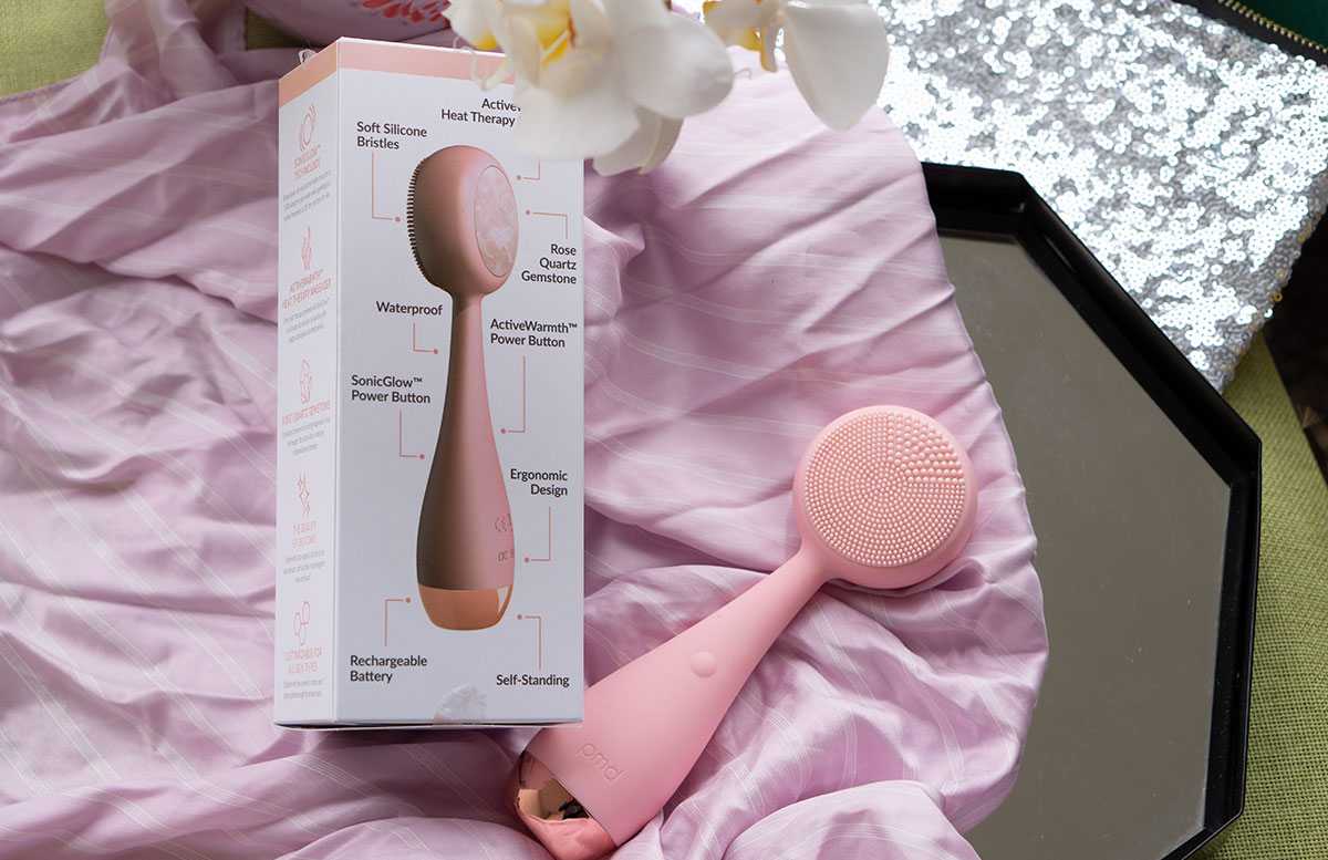 PMD-Beauty-Clean-Pro-RQ-Rose-Quartz-bürste-mit-blume