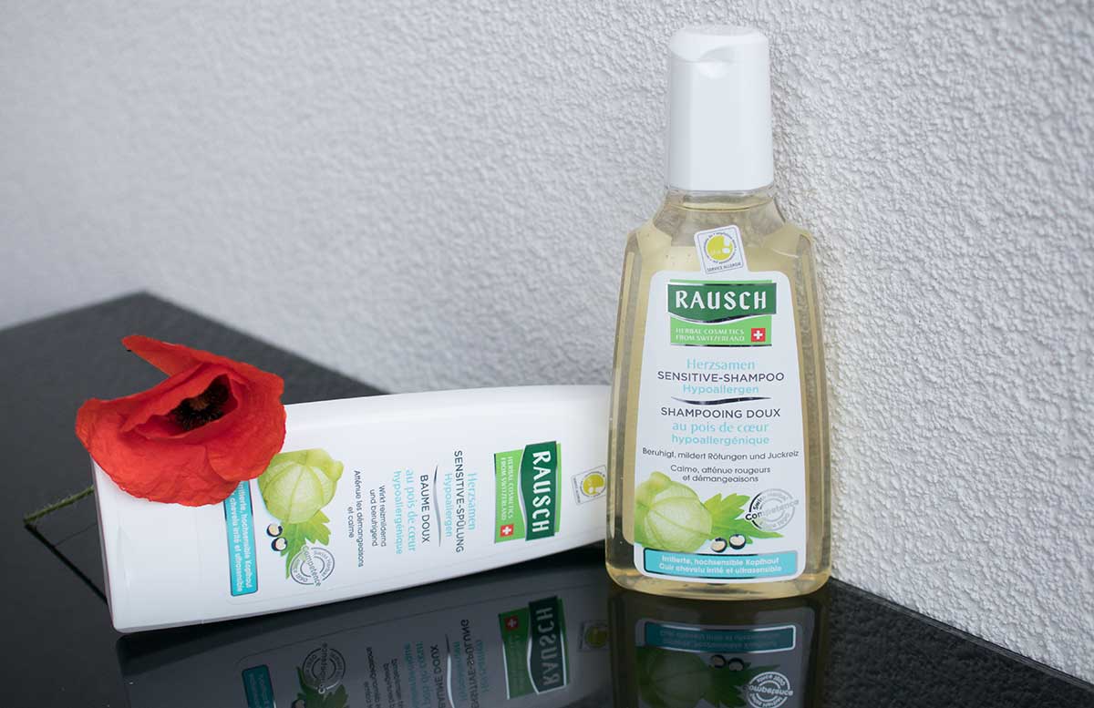 Herzsamen Sensitive-Shampoo und Sensitive-Spülung RAUSCH Haarpflege Produkte für empfindliche Kopfhaut