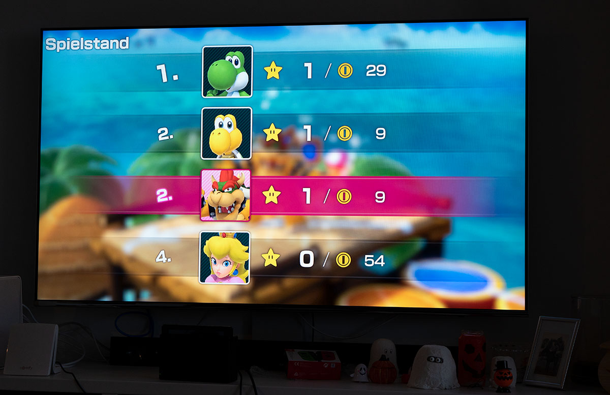 Super Mario Party für die Nintendo Switch party tanzen yeah spielstand