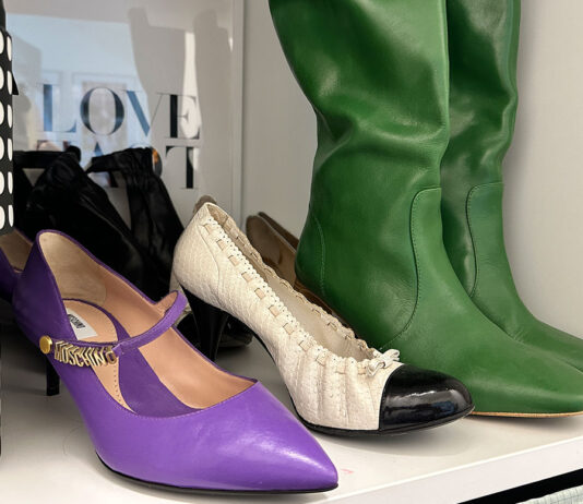 Über Luxus Pumps und Weitschaftstiefel Luxus Pumps und grüne Stiefel