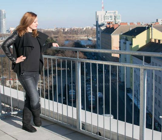 Winterliches Outfit über den Dächern von Wien