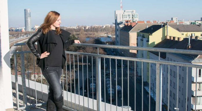 Winterliches Outfit über den Dächern von Wien