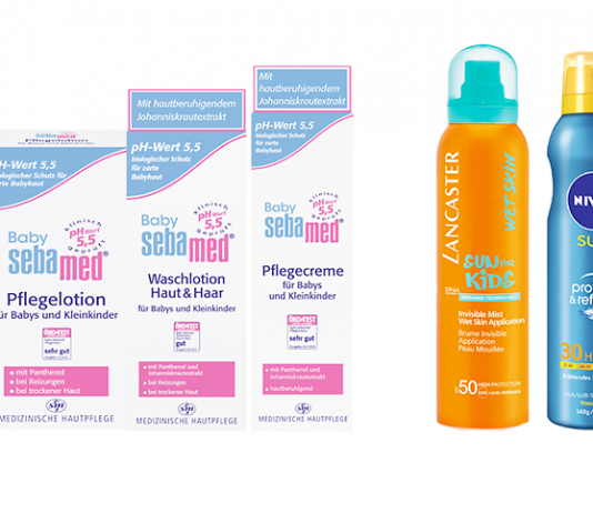 Kinder Pflegeprodukte für den Sommer