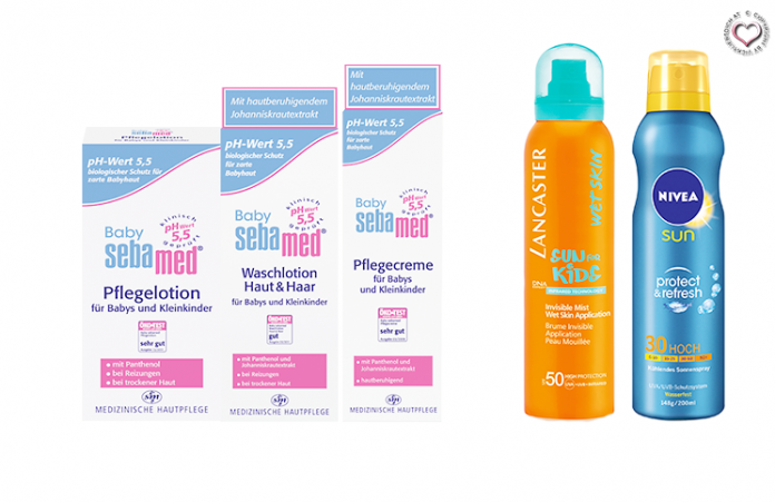 Kinder Pflegeprodukte für den Sommer