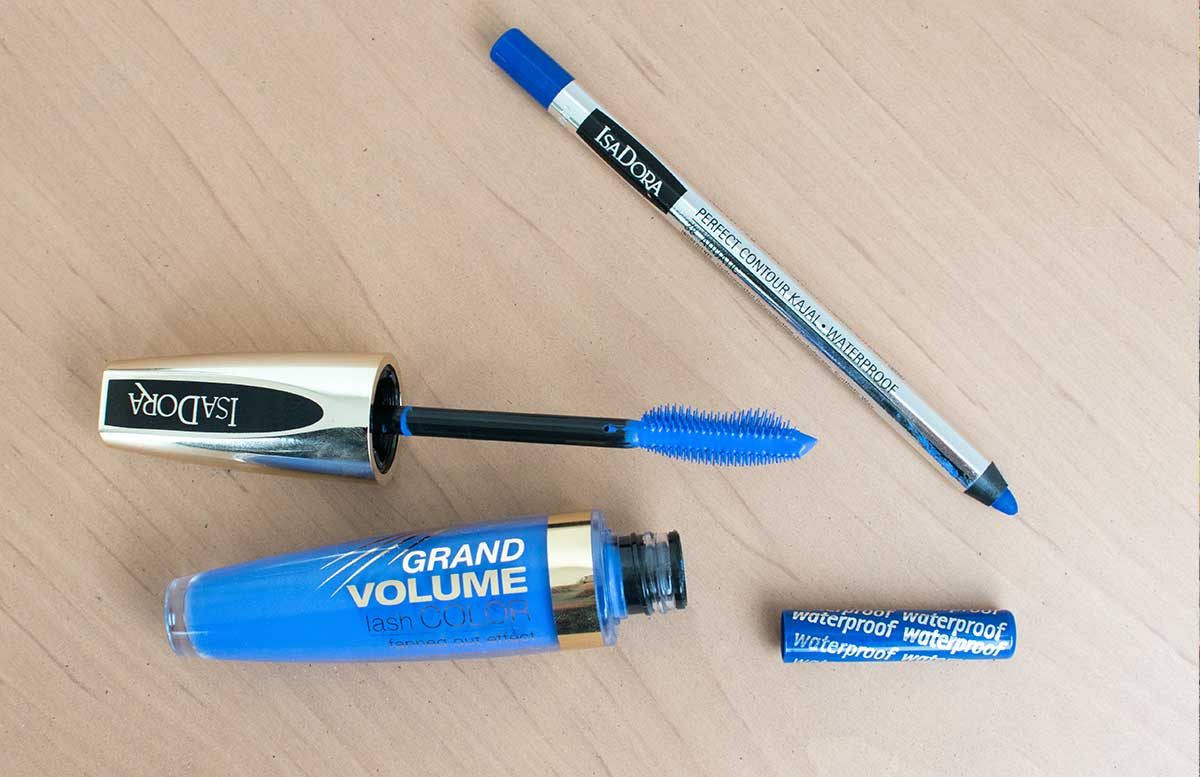 Blue velvet summer look mit Isadora wimpern blau produkte