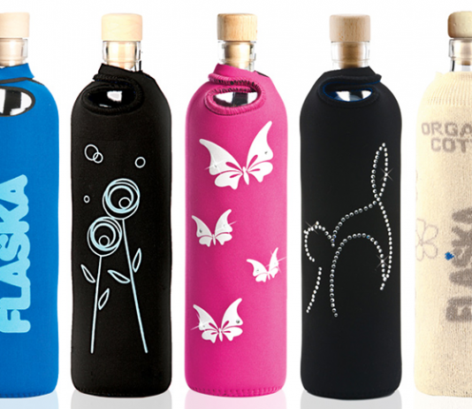 Trinkflasche aus Glas mit Swarovski Elements