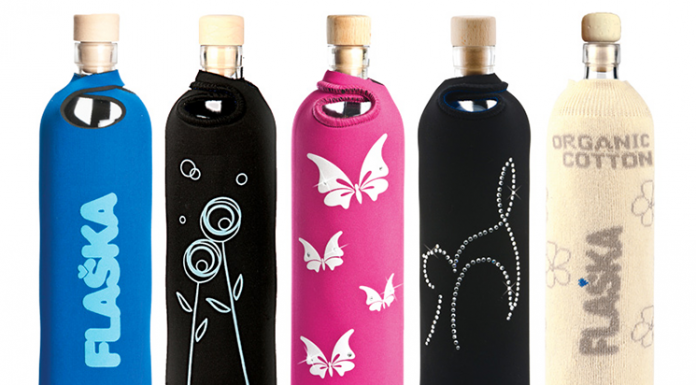 Trinkflasche aus Glas mit Swarovski Elements