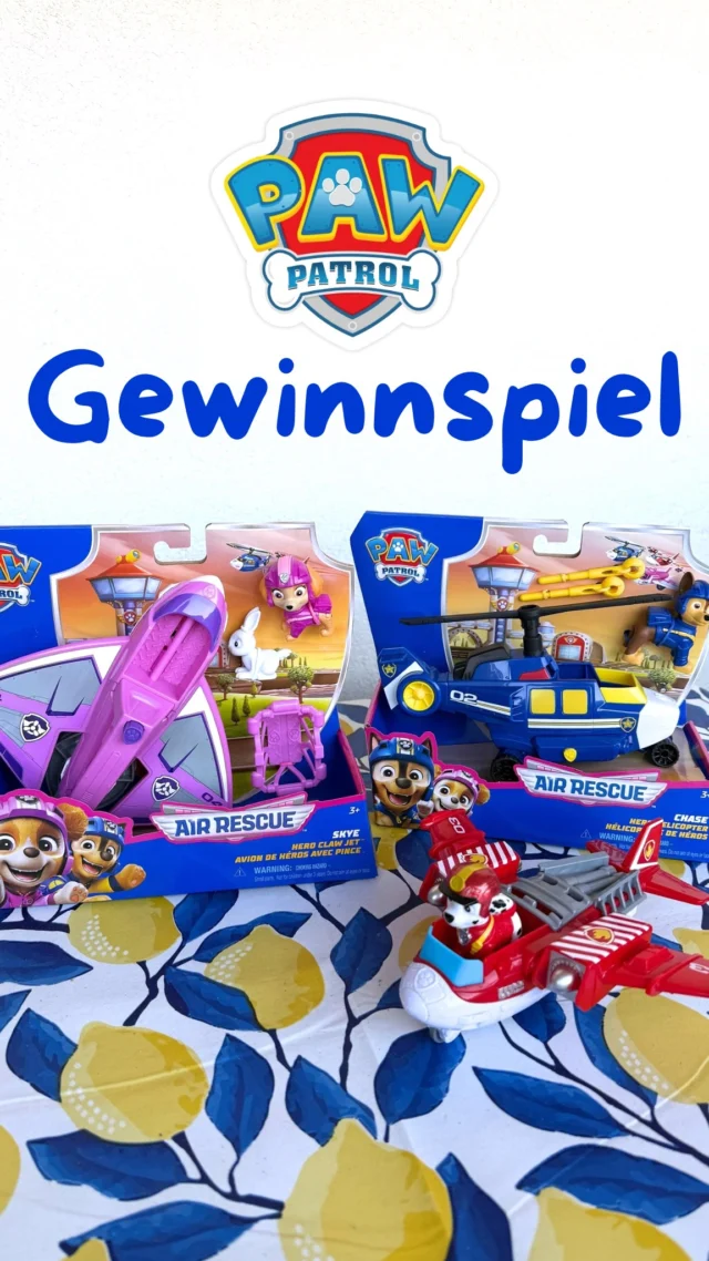 🌟💫GEWINNSPIEL🌟💫

PAW Patrol Fans aufgepasst! 🐾

Die neuen PAW Patrol Air Rescue Flugzeuge mit einzigartigen Rettungs-Features sind da. 😍
Chase fliegt den Polizeihubschrauber mit beweglichen Propeller und Abschussfunktion, Skye nutzt ihr pinkes Flugzeug mit Rettungsklaue und rettet eine Hasen-Figur, und Marshall steuert ein Feuerwehrflugzeug mit Abschussmechanismus. ✈️ Alle Figuren tragen natürlich auch passende Air Rescue-Fliegerjacken – wie in der TV-Serie. 
Ich darf nun ein tolles Spielzeug- Set der Air Rescue Serie mit Chase, Marshall und Skye an euch verlosen. 

Um am Gewinnspiel teilzunehmen:
⭐️ Folgt @vickyliebtdich und @spin_master_deutschland
⭐️ Hinterlasst einen Kommentar und markiert 2 Freunde, die auch unbedingt mitspielen sollten. 🦴
⭐️ Gerne auch in der Story teilen, dann gibt es ein Zusatzlos.

VIEL GLÜCK!

#gewinnspieleösterreich #gewinnspieledeutschland
#gewinnenmachtglücklich
#wiengewinnspiele #gewinnspielwien #pawpatrolgewinnspiel #pawpatrolfans #pawpatrolairrescue #pawpatrol 

Teilnahmeberechtigt sind alle Teilnehmer aus Österreich und Deutschland.
Der Gewinner:in wird per Zufallsgenerator gezogen und per DM verständigt. Das Gewinnspiel endet am 1.6.25!
Keine Barauszahlung. Der Rechtsweg ist ausgeschlossen. Instagram und Meta stehen in keinem Zusammenhang mit diesem Gewinnspiel.

Werbung